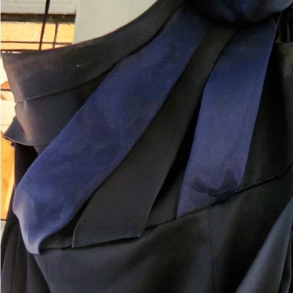 Navy one shoulder ASOS midi dress - Picture 4 of 4